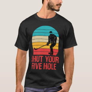 Camiseta Hockey divertida cierra tu cosecha de cinco hoyos 