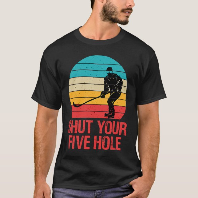 Camiseta Hockey divertida cierra tu cosecha de cinco hoyos  (Anverso)