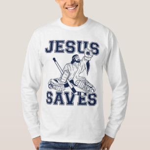 Camiseta Hockey divertidos - Jesús salva - Goalie