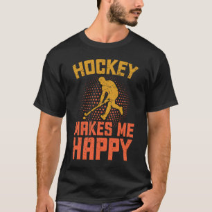 Camiseta Hockey divertidos me hace feliz Frisbee de hockey