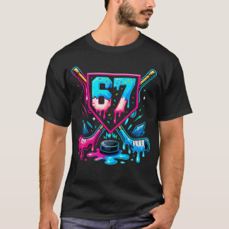 Camiseta Hockey Drip 6 7 Número 67 Seis Siete Meme Hombres