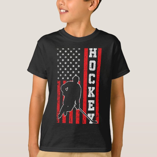 Camiseta Hockey Estados Unidos Bandera Hombres Hombres Homb (Anverso)