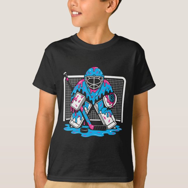 Camiseta Hockey Goalie Ice Cream Drip Boys Ice Hockey Youth (Anverso)