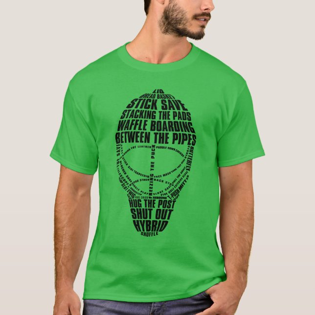 Camiseta Hockey Goalie Mask Word Art (Anverso)