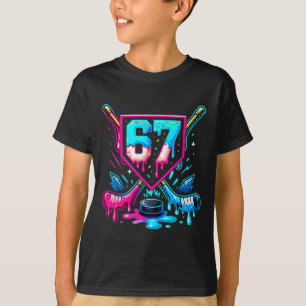 Camiseta Hockey Goteo 6 7 Número 67 Seis Siete Meme Hombres
