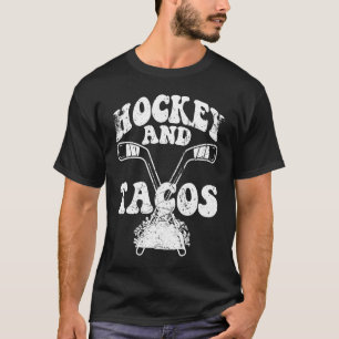 Camiseta Hockey Gracioso Y Tacos Frisbee Lover Retro Vintag