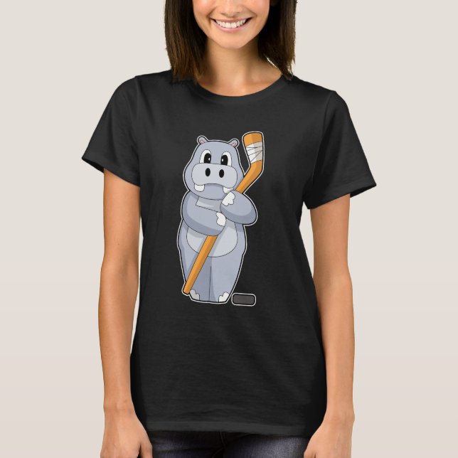 Camiseta Hockey Hippo Hockey sobre hielo Palo de hockey sob (Anverso)
