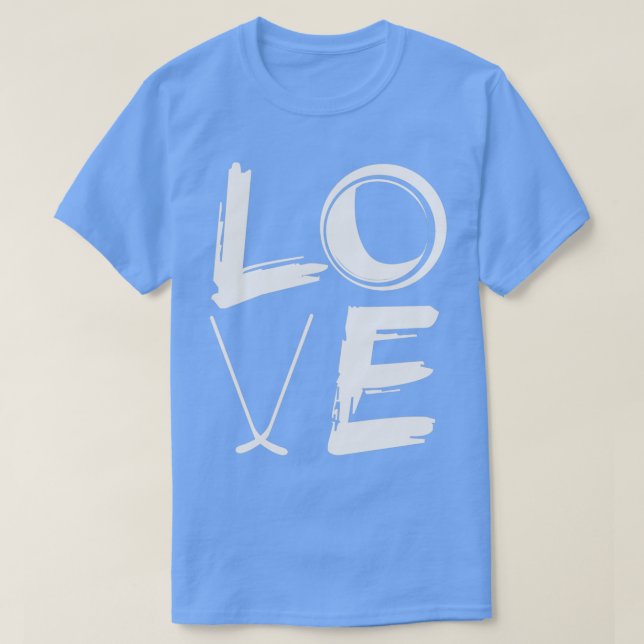 Camiseta Hockey Love Puck Hockey Hockey Sticks Deportes en  (Diseño del anverso)