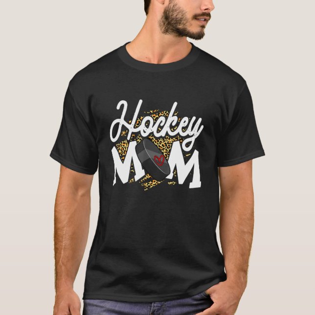 Camiseta Hockey Mamá se burla del día de la madre del leopa (Anverso)