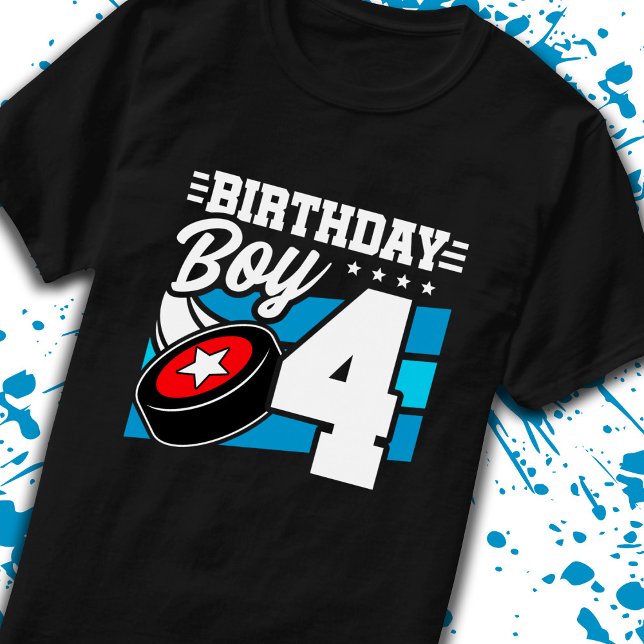Camiseta Hockey masculino Cumpleaños 4 cumpleaños niño de 4 (Subido por el creador)