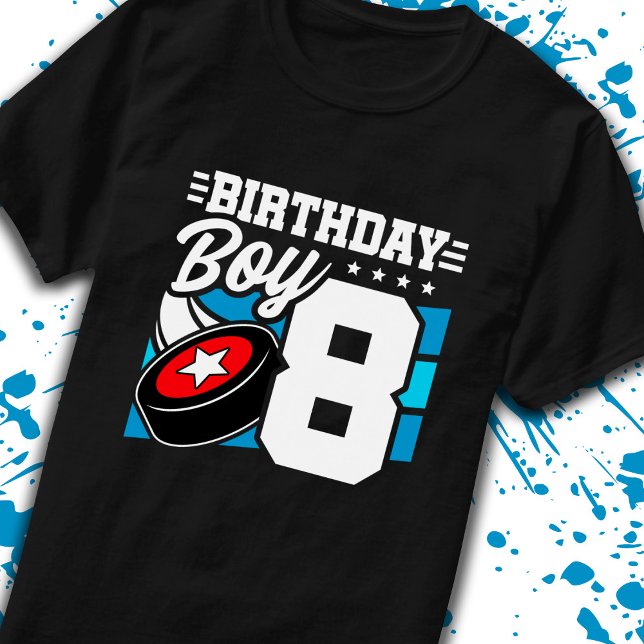 Camiseta Hockey masculino Cumpleaños octavo cumpleaños niño (Subido por el creador)
