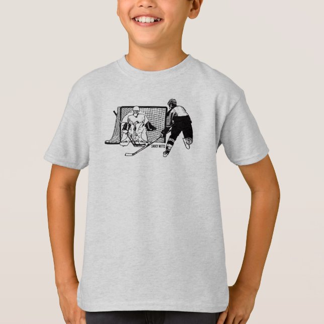 Camiseta Hockey masculino disparado en esbozo de tinta neta (Anverso)