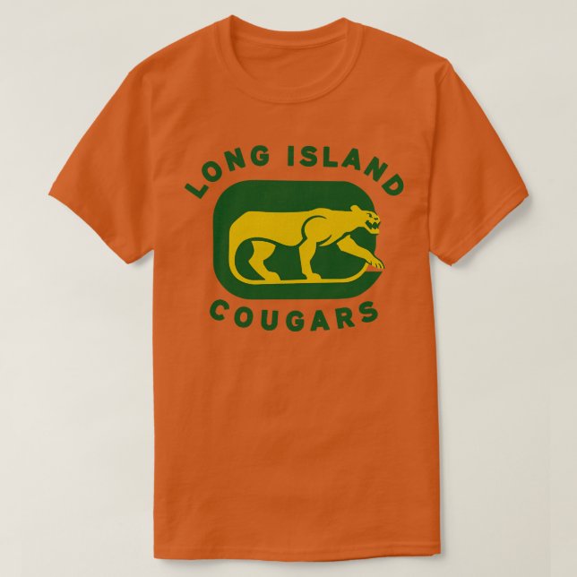 Camiseta Hockey NAHL de 1973 sobre los Cougars de Long Isla (Diseño del anverso)