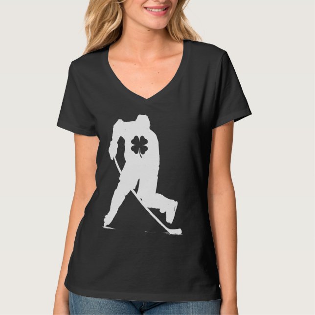 Camiseta Hockey Player Lucky Shamrock C St Patricks Day Boy (Anverso)