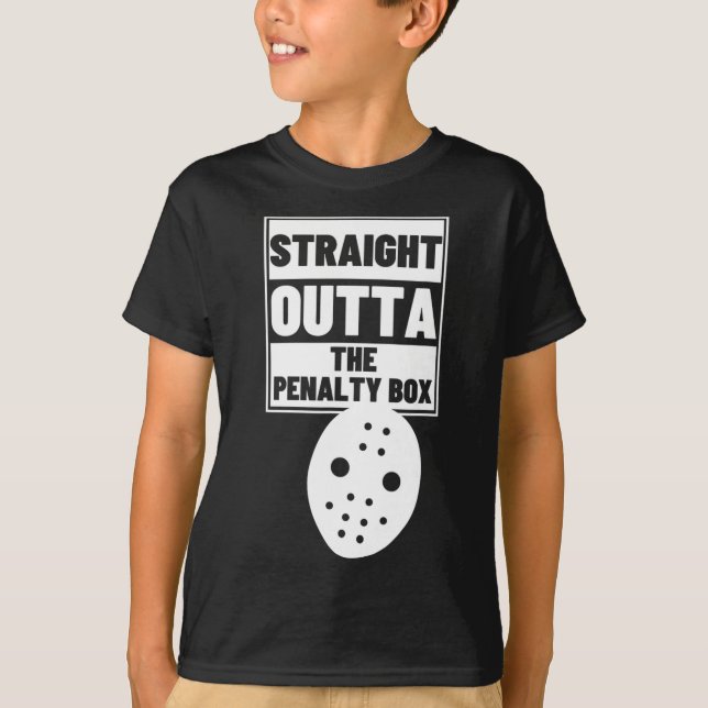 Camiseta Hockey Player Straight Outta Penalty Box Funny Ice (Anverso)
