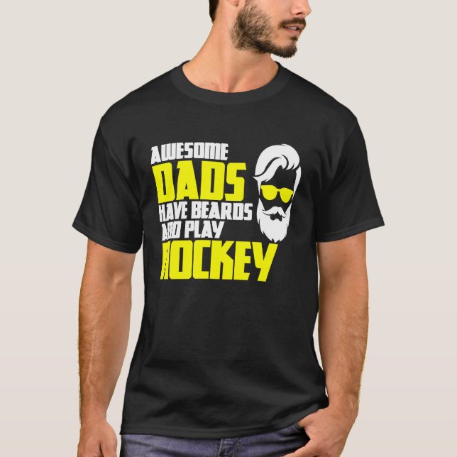Camiseta Hockey Playoff Beard Father's Day Saying Hockey Pl (Anverso)