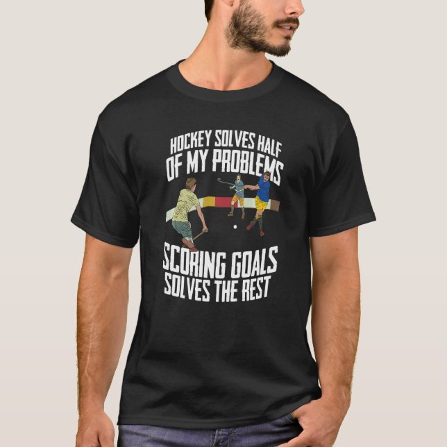 Camiseta Hockey resuelve la mitad de mis problemas en el ca (Anverso)