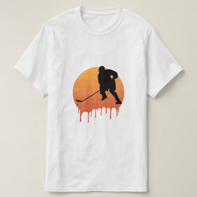 Camiseta Hockey Retro Sunset Design (Diseño del anverso)