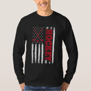 Camiseta Hockey Sobre Bandera Estadounidense Patriótico I H