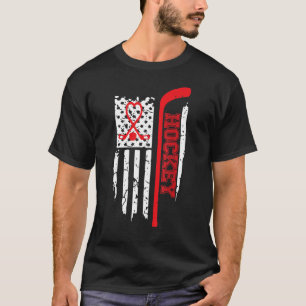 Camiseta Hockey sobre bandera estadounidense usa patriotism