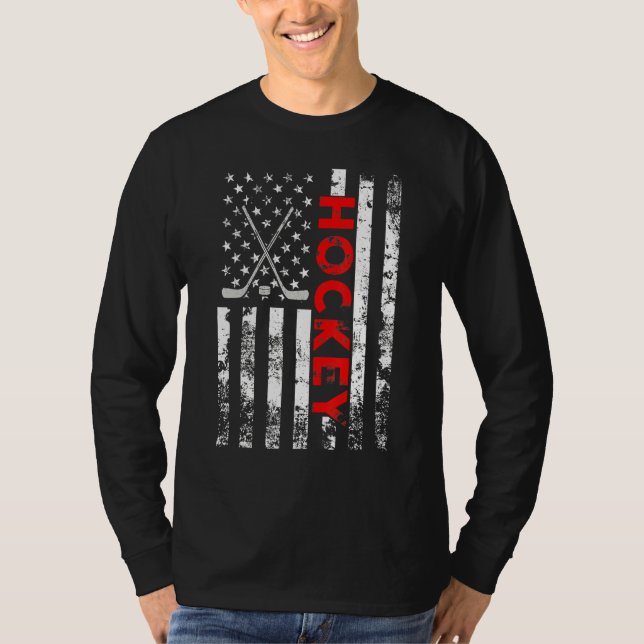 Camiseta Hockey sobre bandera norteamericana Estados Unidos (Anverso)