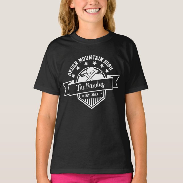 Camiseta Hockey sobre el nombre del equipo del club escolar (Anverso)