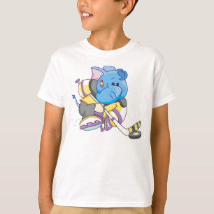 Camiseta Hockey sobre elefante azul lil