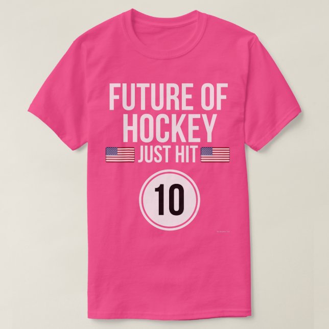 Camiseta Hockey sobre hielo Cumpleaños 10 años (Diseño del anverso)