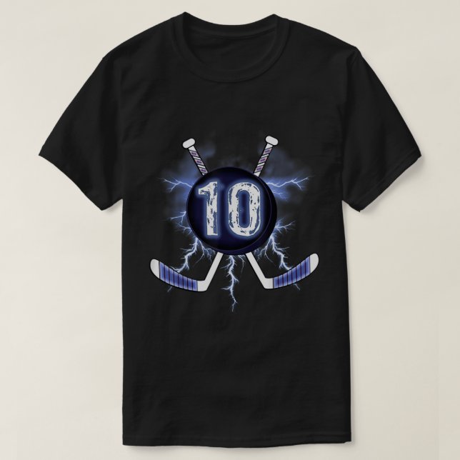 Camiseta Hockey sobre hielo de 10 años (Diseño del anverso)