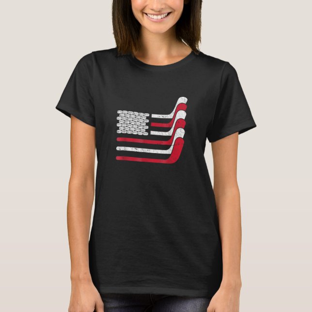 Camiseta Hockey sobre hielo de la bandera de Estados Unidos (Anverso)