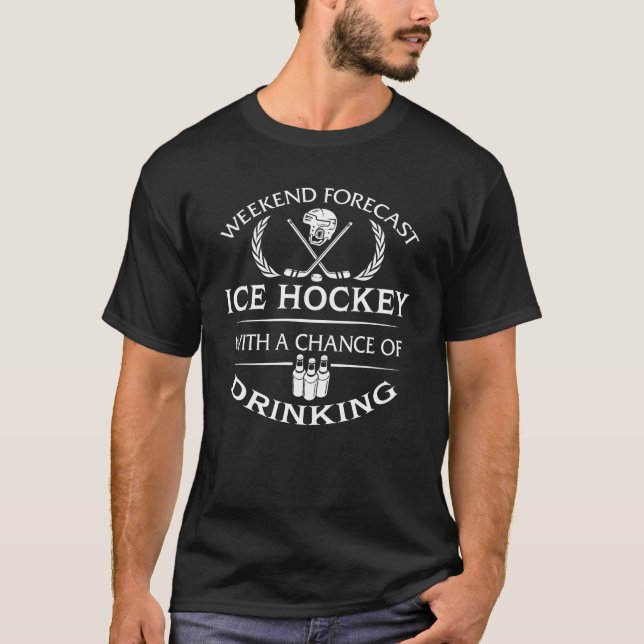 Camiseta Hockey sobre hielo divertido del pronóstico del (Anverso)