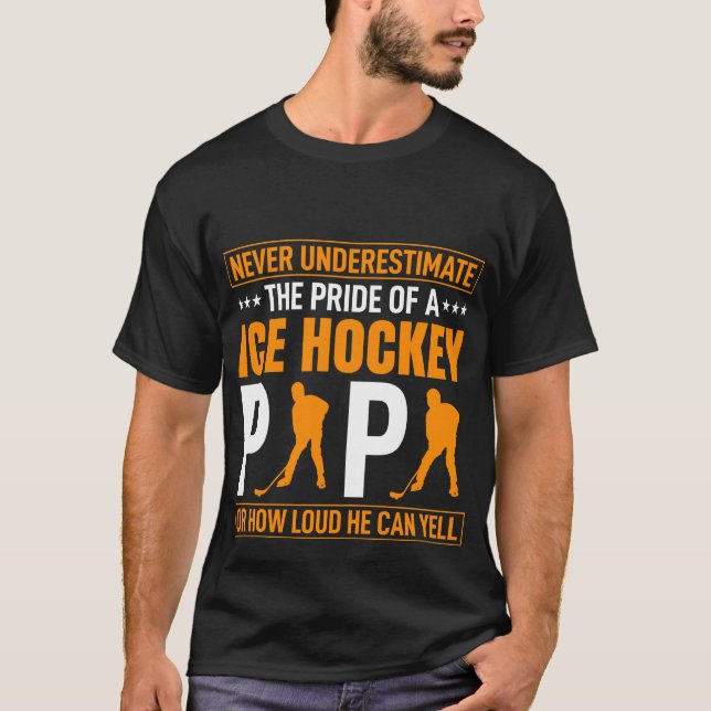 Camiseta Hockey sobre hielo divertido gritando arte de pala (Anverso)