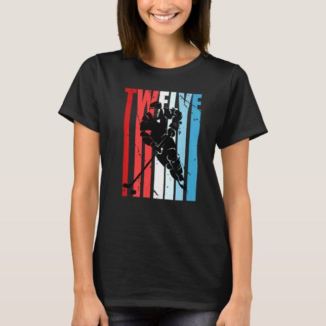 Camiseta Hockey sobre hielo Jugador de cumpleaños número 12 (Anverso)