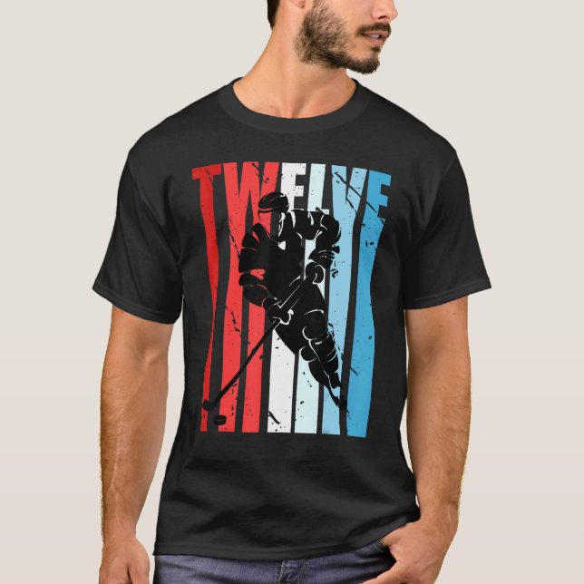 Camiseta Hockey sobre hielo Jugador de cumpleaños número 12 (Anverso)