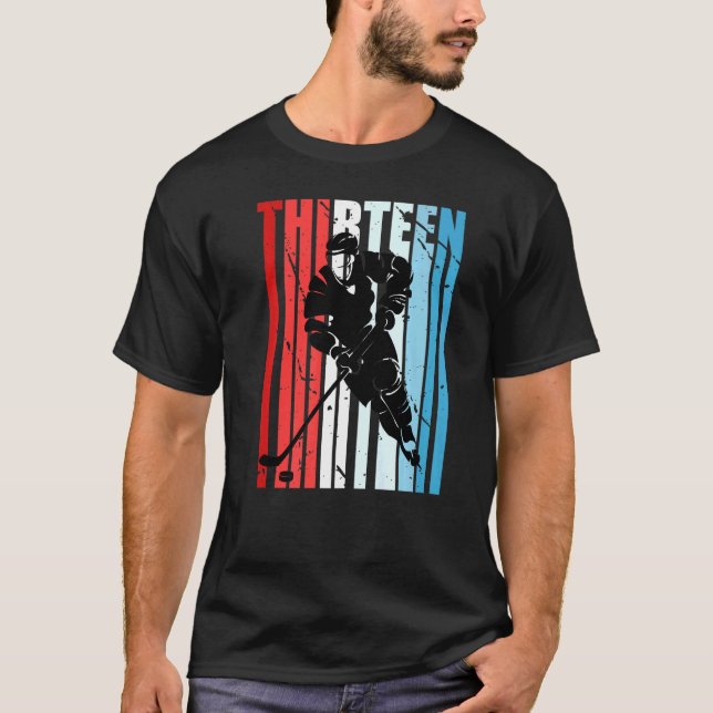Camiseta Hockey sobre hielo Jugador de cumpleaños número 13 (Anverso)