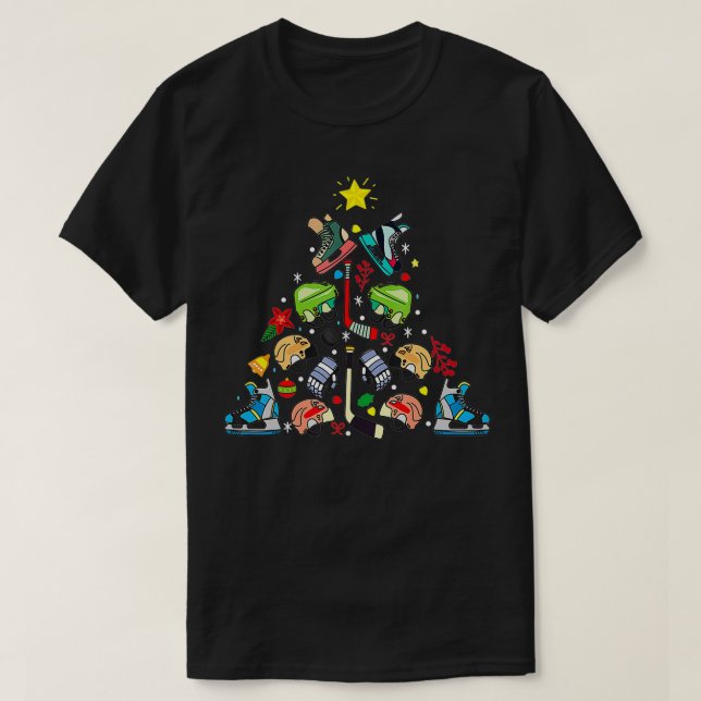 Camiseta Hockey sobre hielo Ornamento de Navidad Árbol dive (Diseño del anverso)