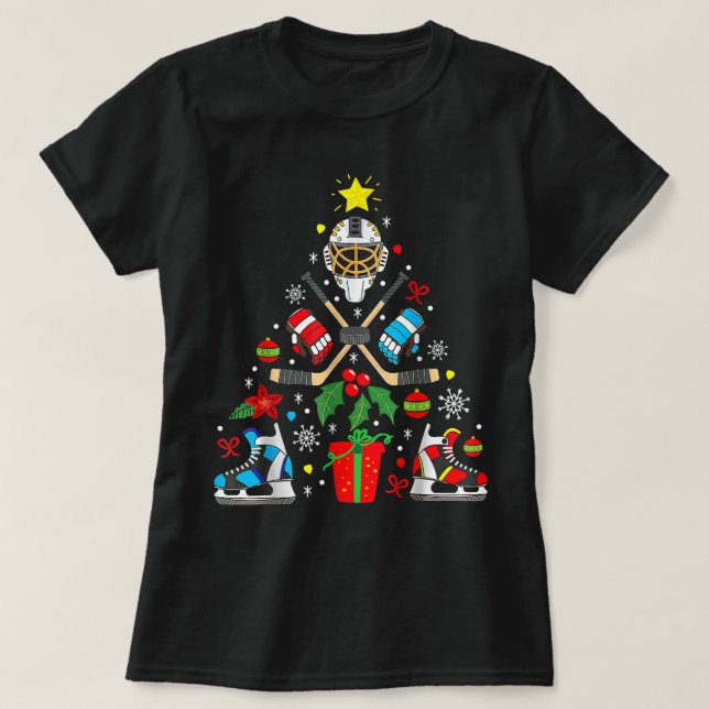 Camiseta Hockey sobre hielo Ornamento de Navidad Árbol dive (Diseño del anverso)