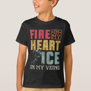 Camiseta Hockey sobre hielo vintage fuego en mi corazón hie