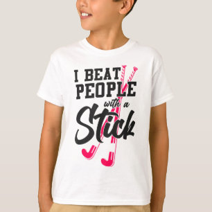 Camiseta Hockey sobre hierba golpeo a la gente con un palo 