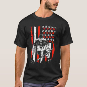 Camiseta Hockey sobre la bandera norteamericana vintage pat