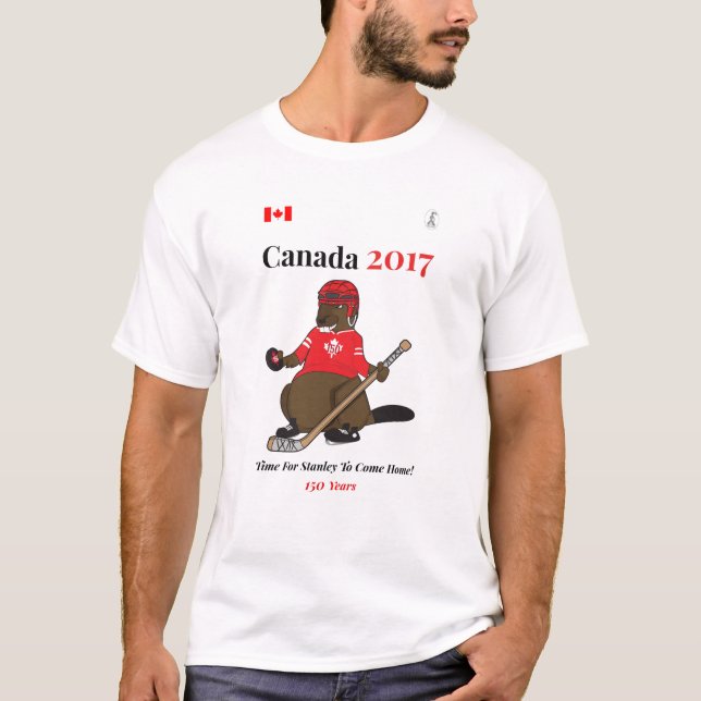 Camiseta Hockey Stanley del castor de Canadá 150 en 2017 (Anverso)