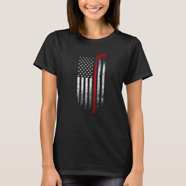 Camiseta Hockey Stick Bandera de los Estados Unidos Deporte (Anverso)