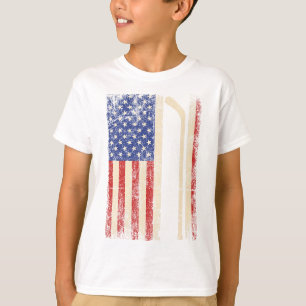 Camiseta Hockey Usa Bandera Americana Palo De Hockey Hockey