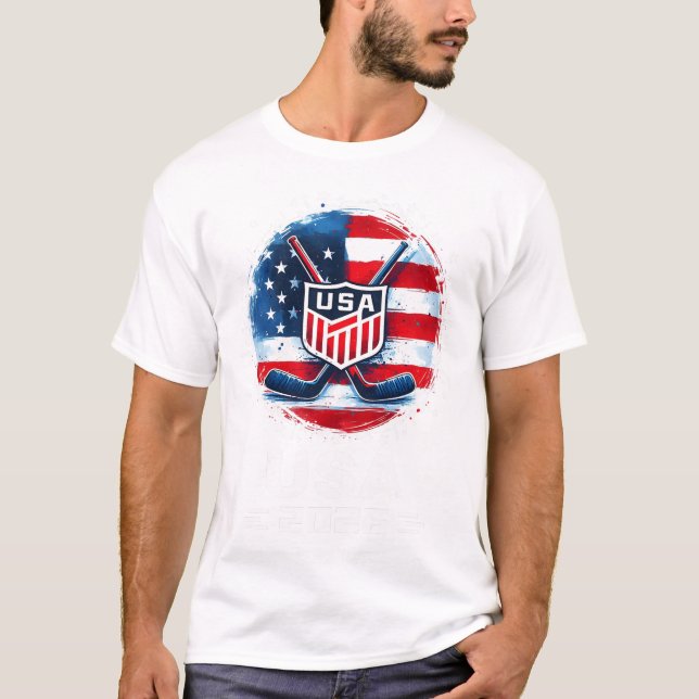 Camiseta Hockey Usa Go Usa Team Usa Flag 2026 Hockey  (Anverso)