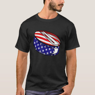 Camiseta Hockey vintage Bandera Americana de la familia de 