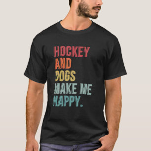 Camiseta Hockey Y Perros Me Hacen Feliz Gracioso