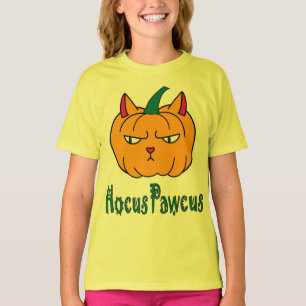 Camiseta Hocucus pawcus Halloween calabaza ginger cat magia