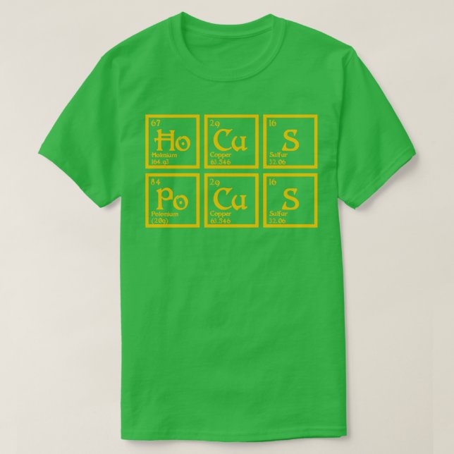 Camiseta Hocus periódica (Diseño del anverso)