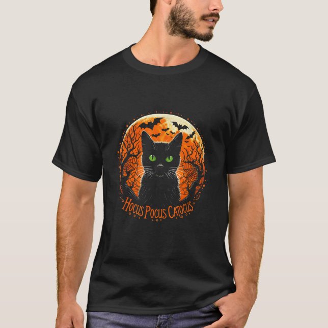 Camiseta Hocus Pocus Catocus Halloween Halloween Gato Negro (Anverso)
