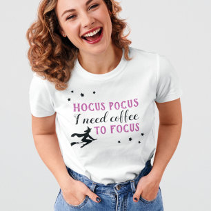 Camiseta Hocus Pocus Coffee Focus Morado Mujer Halloween